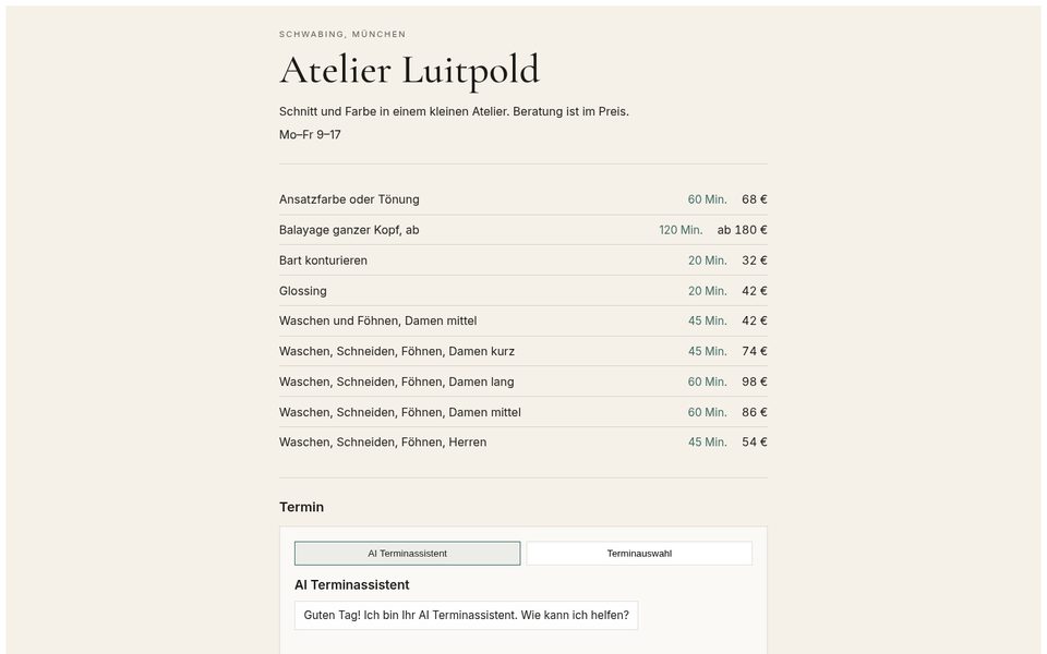 Salon Termin – Demo-Buchung