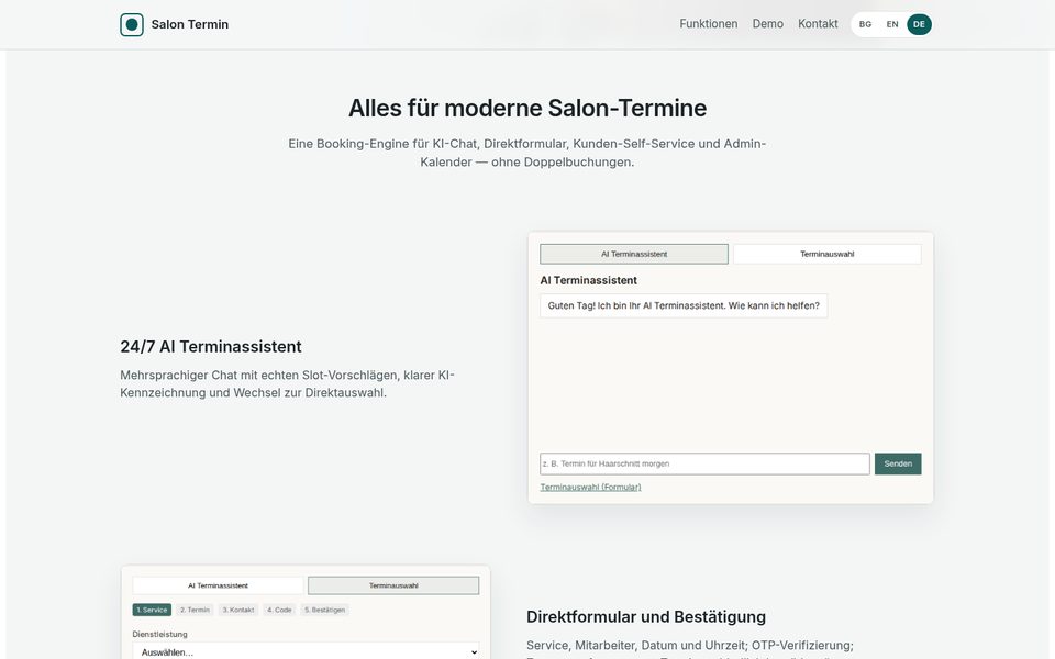 Salon Termin – Funktionen